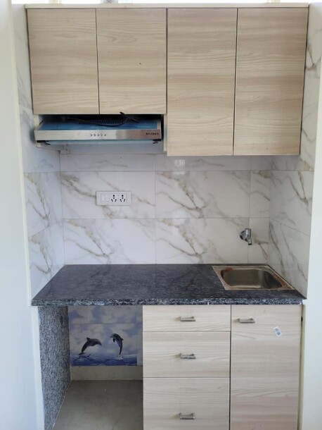 1RK fully furnished with double bed with mattress, almirah, kitchen chimney, chair and table.-6